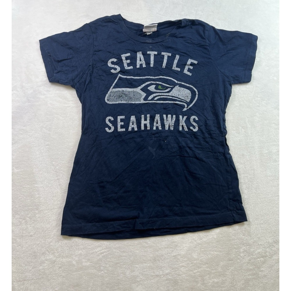 NFL Team Apparel Seattle Seahawks Womens Large Blue Short Sleeve T-Shirt
